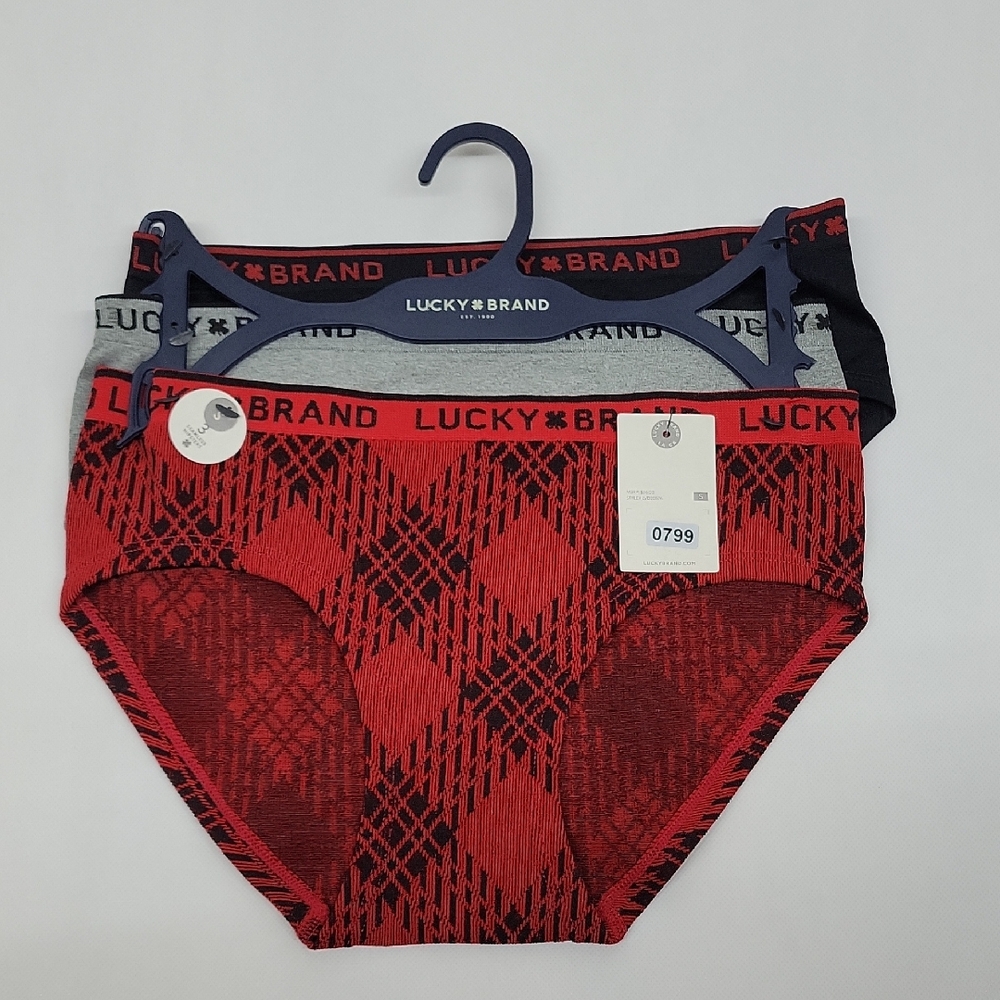 Lucky Brand Women's Red and Black Hipsters Set
